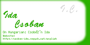 ida csoban business card